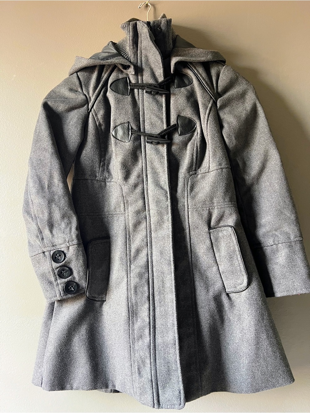 Girls Hooded Toggle Coat in Dark Gray - Yoki